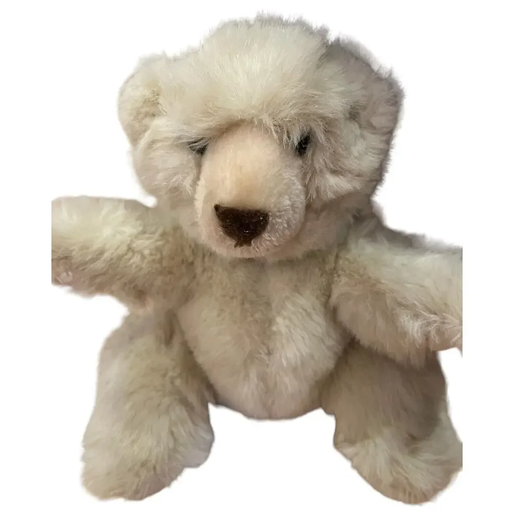 VTG 1980s Prestige Toy Corp Snow Teddy Bear Plush Stuffed Animal 11 Inch RARE